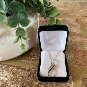 925 Sterling Silver | Double Infinity Elegant White & Black Diamond Necklace